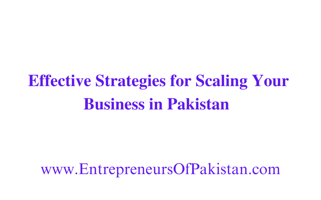 Effective Strategies for Scaling Your Business in Pakistan